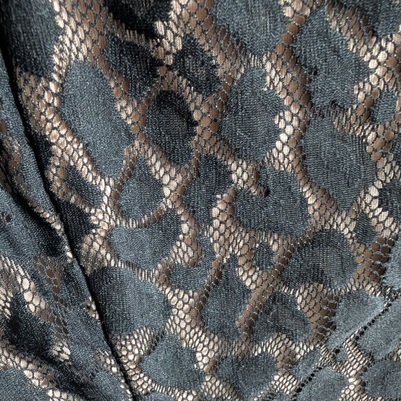 BCBG Max Azria Renee Black Leopard Print Mesh Mini Dress Size Medium Cocktail - Picture 5 of 12